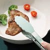 blue silicone food tong nonstick