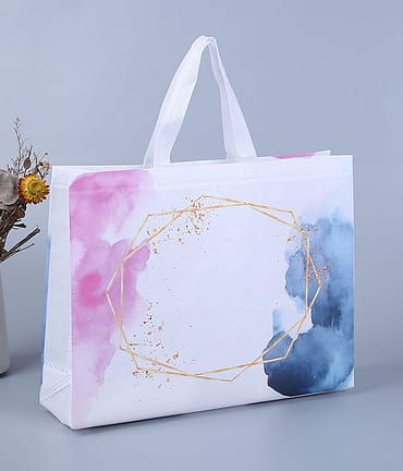 white and pink circles gifting bag