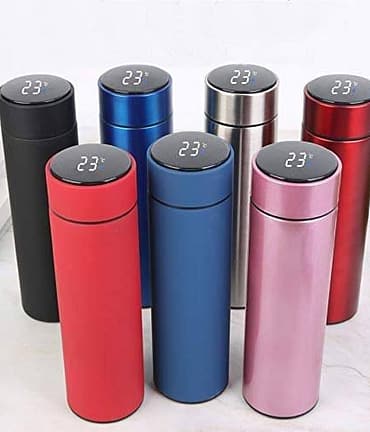 water flasks with digital LED display