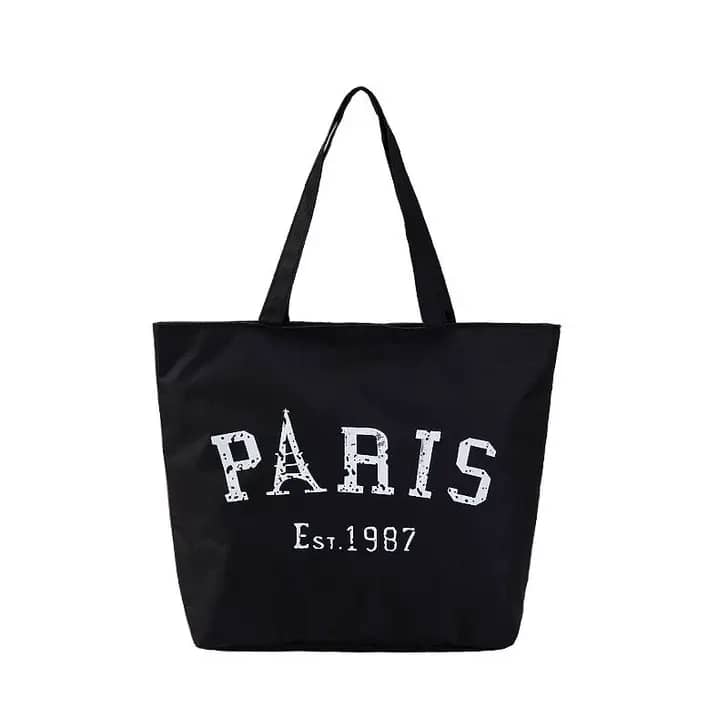 paris black tote bag design